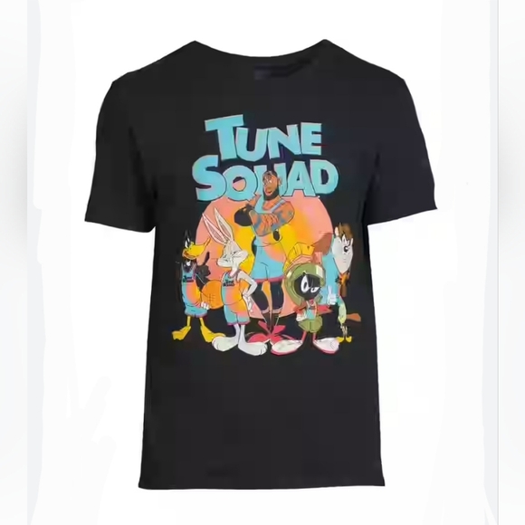 Space Jam Tune Squad T-Shirt Men's Large LeBron Looney Tunes Black Short Sleeve - Picture 1 of 7
